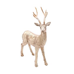 Rena em Pé Decorativa de Resina Ouro - 32cm - 1 unidade - Cromus - Rizzo