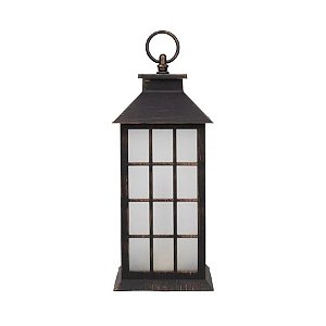 Lanterna de Metal Bronze com LED - 30cm - 1 unidade - Cromus - Rizzo