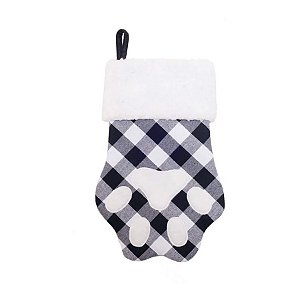Enfeite de Porta Natal Pata Xadrez - Branco e Preto - 32cm - 1 unidade - Cromus - Rizzo