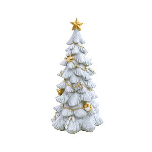 Árvore Decorativa de Resina Branca com LED - 24cm - 1 unidade - Cromus - Rizzo