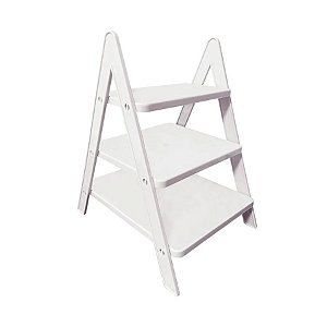 Escada de Mesa de 3 Andares Branco - 21x17x29cm - 1 unidade - Rizzo
