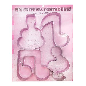 Kit Cortador Notas Musicais M - Ref. 623 - 4 unidades - RR Cortadores - Rizzo