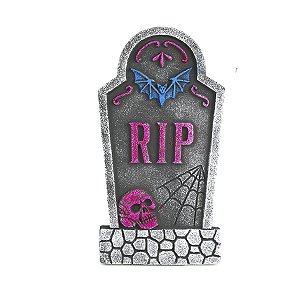 Lápide Decorativo - Carveira Rosa - Festa Halloween - 1 unidade - Cromus - Rizzo