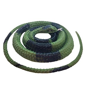 Cobra Redonda de Borracha Cor Verde e Preto - 1 Unidade - Rizzo
