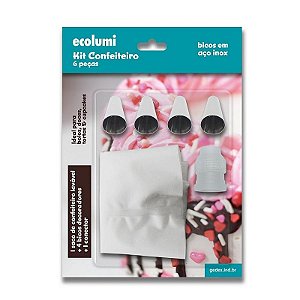 Kit Confeiteira Decorador de Bolos 6 pçs Ecolumi Rizzo Confeitaria