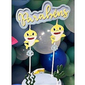 Topper de Bolo Tubarãozinho Festa Baby Shark - Make Festas - Rizzo