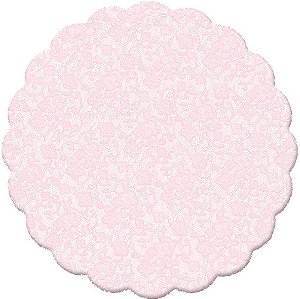 Fundo Rendado Redondo Rosa 7cm - 100 unidades - Cromus - Rizzo Embalagens