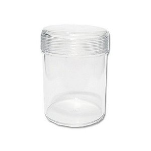 Potinho Acrílico Redondo Tampa Rosqueável - M - 120ml - 6,5cm x 5,5cm - 10 unidades - Rizzo
