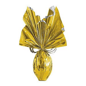 Folha para Ovos de Páscoa Metalizado Dourado 69x89cm - 5 unidades - Cromus Páscoa - Rizzo Embalagens
