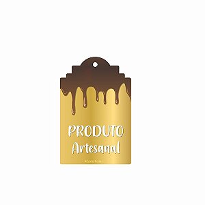 Tag Decorativa Produto Artesanal Marrom- Duster Festas - Rizzo
