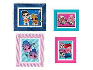 Quadro Decorativo Festa LOL Surprise - 4 Unidades - Regina -  Festas