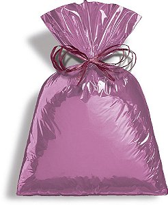 Saco para Presente Metalizado - Rosa - 25x37cm - 50 unidades - Cromus