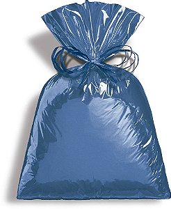 Saco para Presente Metalizado - Azul - 10x14cm - 50 unidades - Cromus