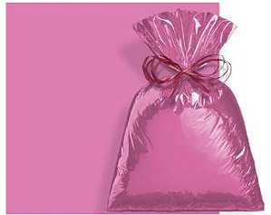 Saco Metalizado com Aba Adesiva Rosa 8x8cm - 100 unidades - Cromus - Rizzo Embalagens