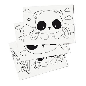 Folhas para Colorir Festa Panda - Cromus - Rizzo Festas
