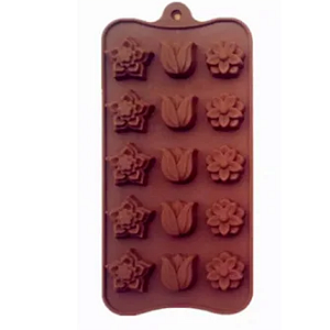 Forma de Silicone Chocolate Flor e Rosas Le chef