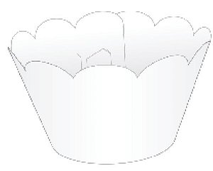Mini Wrapper Mini Cupcake - Branco - 3cm x 14,5cm - 12 unidades - Nc Toys