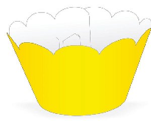 Mini Wrapper Mini Cupcake - Amarelo - 3cm x 14,5cm - 12 unidades - Nc Toys