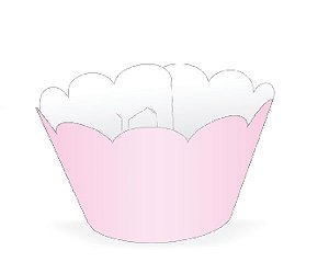 Wrapper Cupcake Tradicional - Rosa Claro - 5cm x 22cm - 12 unidades - Nc Toys