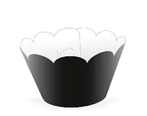 Wrapper Cupcake Tradicional - Preto - 5cm x 22cm - 12 unidades - Nc Toys