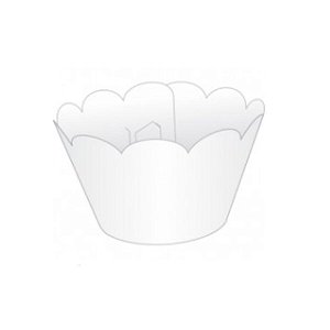 Wrapper Cupcake Tradicional - Branco - 5cm x 22cm - 12 unidades - Nc Toys