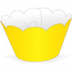 Wrapper Cupcake Tradicional - Amarelo - 5cm x 22cm - 12 unidades - Nc Toys