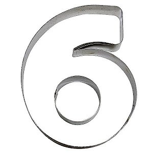 Cortador Numeral 6 Ref. 356 RR Cortadores Rizzo Confeitaria