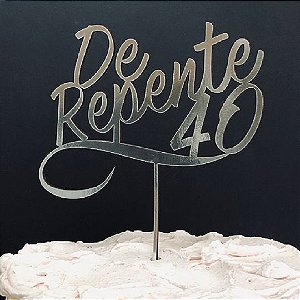 Topo de Bolo Mr Mrs Espelhado Dourado Sonho Fino Rizzo Confeitaria