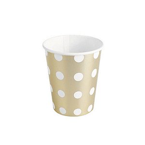 Copo de papel Poa Dourado Biodegradável- 10 unidades - 270 ml - Rizzo