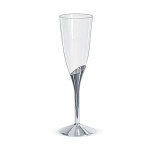 Taça para Champagne Base Prata - 6 unidades - 135 ml - Rizzo