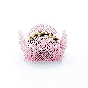 Forminha para Doces Finos - Caixeta Tela Rosa Claro - 50 unidades - MaxiFormas