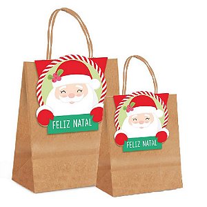 Sacola de Papel com Fechamento - Divertida Papai Noel - Cromus - Rizzo