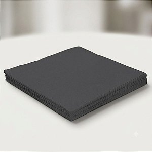Guardanapo Liso Folha Dupla - Preto - 24x24cm - 20 unidades - Rizzo