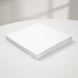 Guardanapo Liso Folha Dupla - Branco - 24x24cm - 20 unidades - Rizzo