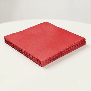 Guardanapo Liso Folha Dupla - Vermelho - 24x24cm - 20 unidades - Rizzo