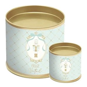 Lata Panetone Feliz Natal Verde 1u Cromus Rizzo 100g 11x9,1c -