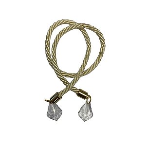 Cordão Decorativo Com Pingente Pião - Champanhe Com Ouro - 33,5cm - 1 unidade - Rizzo