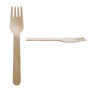 Garfo de Madeira Para Refeição - 16cm - 25 unidades - Theoto - Rizzo