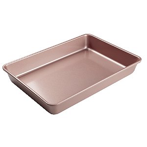 Forma Aço Carbono Retangular - 34x24x2cm - Rose Gold - 1 unidade - Cromus Linha Profissional Allonsy - Rizzo