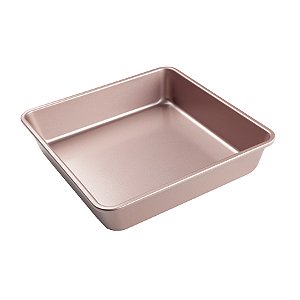 Forma Aço Carbono Quadrada - 24x24x5cm - Rose Gold - 1 unidade - Cromus Linha Profissional Allonsy - Rizzo