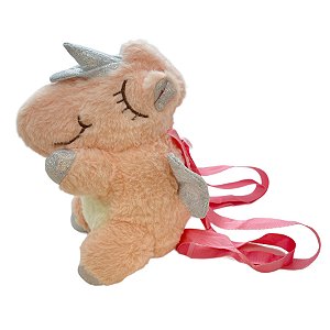 Bolsa de Unicórnio de Pelúcia - Rosa Claro - 18cm - 1 unidade - Rizzo