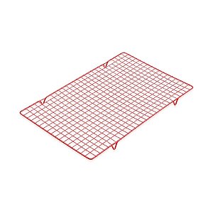 Grade de Resfriamento Retangular - Vermelho - 40x25cm - 1 unidade - Prime Chef - Rizzo