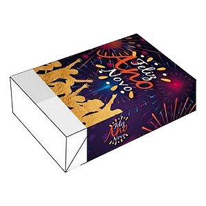 Caixa Divertida para 06 doces - Feliz Ano Novo Fogos Ref. 1154 - 10 unidades - Rizzo - Rizzo