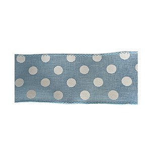 Fita Decorativa Poá Azul - 6,5x914cm - 1 unidade - Rizzo