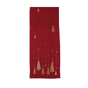 Caminho de Mesa - Pinheiro Vermelho/Dourado - 175cm - 1 unidade - Cromus - Rizzo