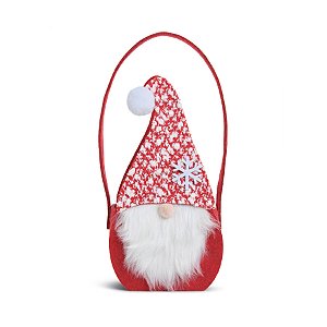 Bolsinha de Natal Kringle - Vermelho/Branco - 22x10cm  - 1 unidade - Cromus - Rizzo