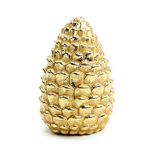 Enfeite Decorativo - Pinha Ouro - 15cm  - 1 unidade - Cromus - Rizzo