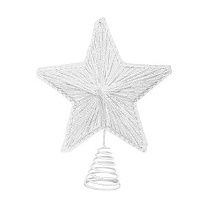 Ponteira Estrela Raiada Branco - 25cm  - 1 unidade - Cromus - Rizzo