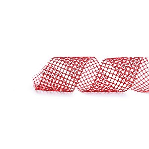 Fita Tela Glitter - Vermelho - 6,3cmx9,14m  - 1 unidade - Cromus - Rizzo