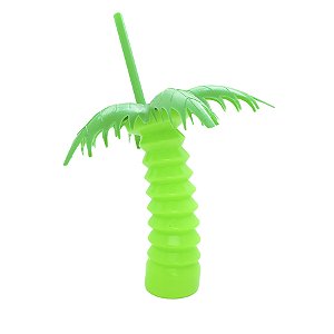 Copo com Tampa e Canudo - Coqueiro Kids Verde 350ml  - 1 unidade - Rizzo